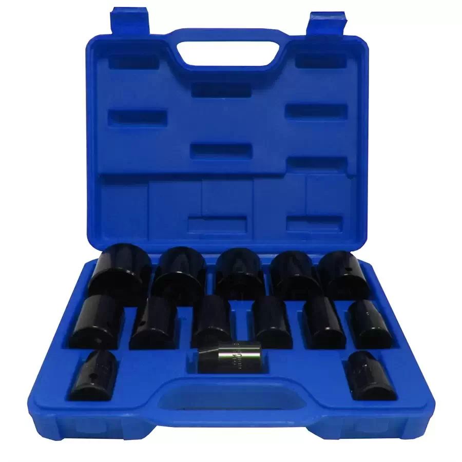 Tooltech 701575 FirmGrip 15pc Metric 1/2" Drive Shallow Impact Socket Set w / Case Cr-V